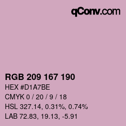 Color code: RGB 209 167 190 | qconv.com