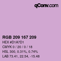 Color code: RGB 209 167 209 | qconv.com