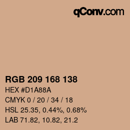 Código de color: RGB 209 168 138 | qconv.com