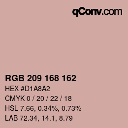 カラーコード: RGB 209 168 162 | qconv.com