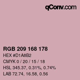 カラーコード: RGB 209 168 178 | qconv.com