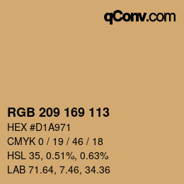 Color code: RGB 209 169 113 | qconv.com