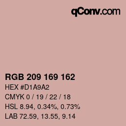 カラーコード: RGB 209 169 162 | qconv.com