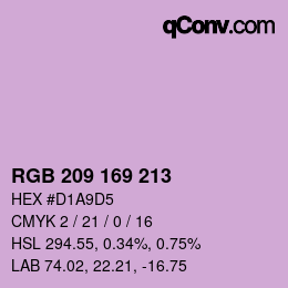 カラーコード: RGB 209 169 213 | qconv.com