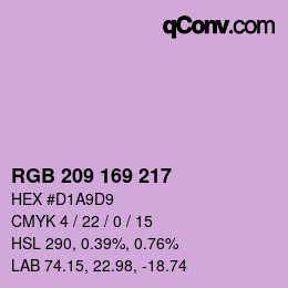 Color code: RGB 209 169 217 | qconv.com