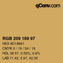 Color code: RGB 209 169 97 | qconv.com