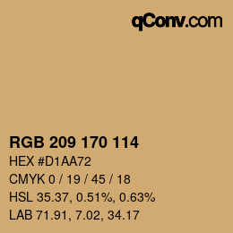 カラーコード: RGB 209 170 114 | qconv.com