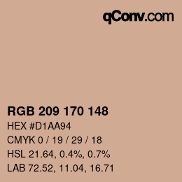 カラーコード: RGB 209 170 148 | qconv.com