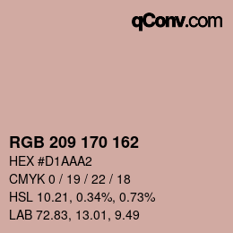 カラーコード: RGB 209 170 162 | qconv.com