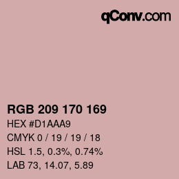 Color code: RGB 209 170 169 | qconv.com