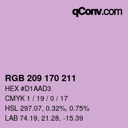 カラーコード: RGB 209 170 211 | qconv.com