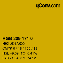 颜色代码: RGB 209 171 0 | qconv.com