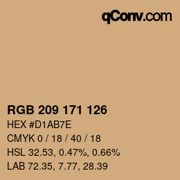 Color code: RGB 209 171 126 | qconv.com