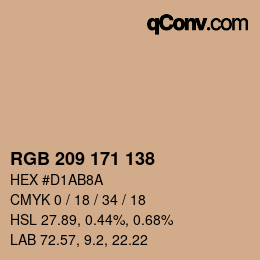 Color code: RGB 209 171 138 | qconv.com