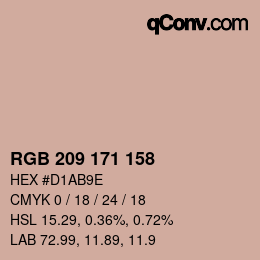 カラーコード: RGB 209 171 158 | qconv.com