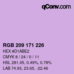 Code couleur: RGB 209 171 226 | qconv.com