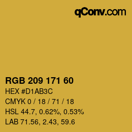 Color code: RGB 209 171 60 | qconv.com