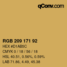 颜色代码: RGB 209 171 92 | qconv.com