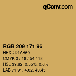 カラーコード: RGB 209 171 96 | qconv.com