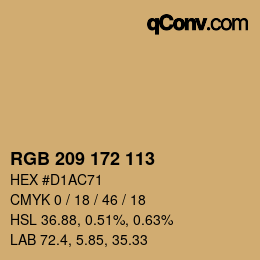 カラーコード: RGB 209 172 113 | qconv.com