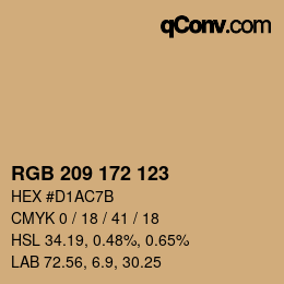 颜色代码: RGB 209 172 123 | qconv.com