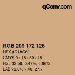 Color code: RGB 209 172 128 | qconv.com
