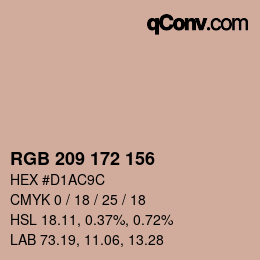 カラーコード: RGB 209 172 156 | qconv.com