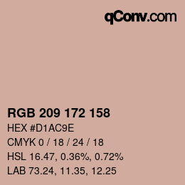 Color code: RGB 209 172 158 | qconv.com