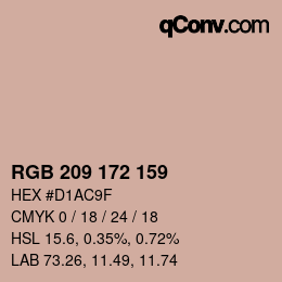颜色代码: RGB 209 172 159 | qconv.com