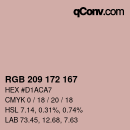 カラーコード: RGB 209 172 167 | qconv.com