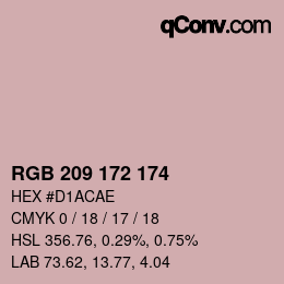 カラーコード: RGB 209 172 174 | qconv.com