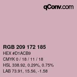 Color code: RGB 209 172 185 | qconv.com