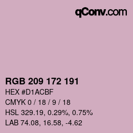 Color code: RGB 209 172 191 | qconv.com