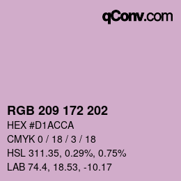 Color code: RGB 209 172 202 | qconv.com