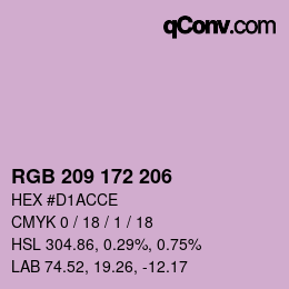 カラーコード: RGB 209 172 206 | qconv.com