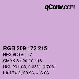 カラーコード: RGB 209 172 215 | qconv.com