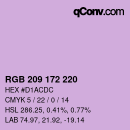 カラーコード: RGB 209 172 220 | qconv.com