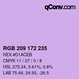 Color code: RGB 209 172 235 | qconv.com