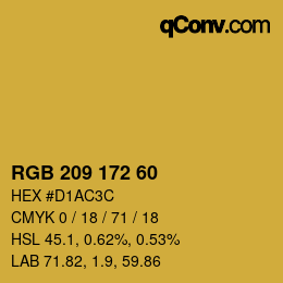 カラーコード: RGB 209 172 60 | qconv.com