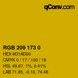 Color code: RGB 209 173 0 | qconv.com