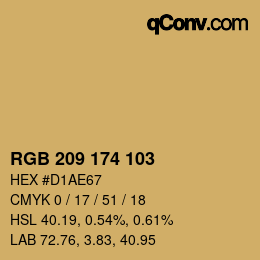 Color code: RGB 209 174 103 | qconv.com