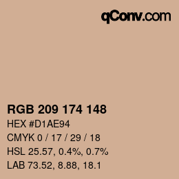 Color code: RGB 209 174 148 | qconv.com