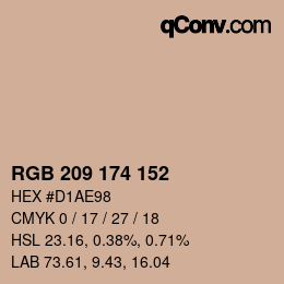 Color code: RGB 209 174 152 | qconv.com