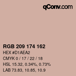 カラーコード: RGB 209 174 162 | qconv.com