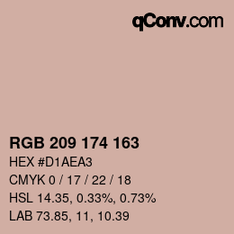 カラーコード: RGB 209 174 163 | qconv.com