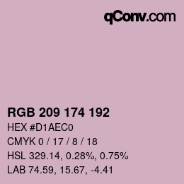 颜色代码: RGB 209 174 192 | qconv.com