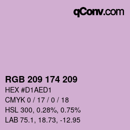 颜色代码: RGB 209 174 209 | qconv.com
