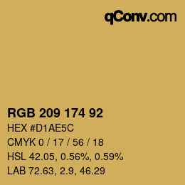 カラーコード: RGB 209 174 92 | qconv.com