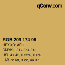 Color code: RGB 209 174 96 | qconv.com