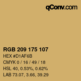 Color code: RGB 209 175 107 | qconv.com